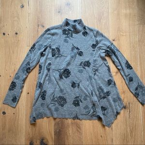 Anthropologie T.LA Floral Waffle Knit Top XS